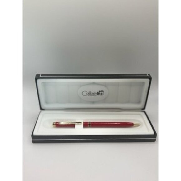 Colibri of London Red Ballpoint Pen Gift Boxed Gold Trim New Luxury Writing Gift - Picture 1 of 3